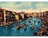 Boats on Canal Grande Venice Italy UNP Unused DB Postcard G18 - $3.51