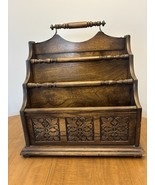 Vintage Butler Carved Wood Magazine/Newspaper Rack Spanish Colonial 3 Se... - $1,413.30 MXN