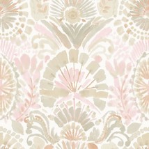 The Removable Peel-And-Stick Wallpaper Tempaper Pink Bohemia Damask, 20 ... - £32.23 GBP