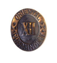 Vintage Oriental Commandery Xii Masonic Knights Templar Belt Buckle - £12.52 GBP
