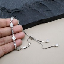 Cute CZ 925 Sterling Silver platinum finish Bracelet for Girls - £33.94 GBP