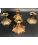 Copper Candle Holders Hammered Pattern Made In Japan Set Of 4 - £14.01 GBP