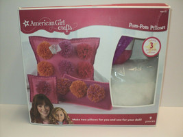 NEW American Girl Crafts Pom-Pom Pillow Kit for 3 Pillows Pink &amp; Magenta - £16.16 GBP