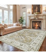 Large 8x10&#39; Washable Area Rug Living Room Bedroom Vintage Boho Olive Gre... - $2,059.06 MXN
