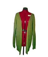 Say What? Cardigan Green Women Size Large Open Front Caged Back - $14.86