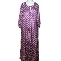 CZ Collection By Cezele Maxi Dress Women&#39;s Large Purple Bohemian Boho Co... - $29.21