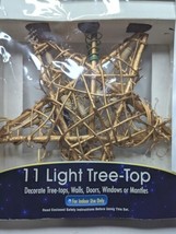 VTG Rattan Star Christmas Tree Topper Natural Rustic Farm House Cottage 11 Light - £17.42 GBP