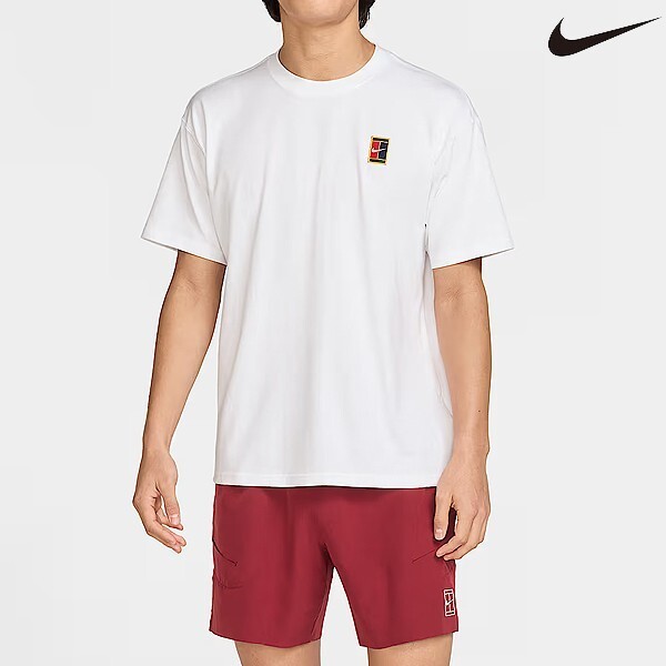 Nike Cotton Max90 Tennis T-Shirts Men&#39;s Sports Tee Casual Top White HJ33... - $59.31