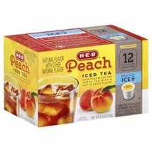 H.E.B Peach Iced Tea 12 Single Cups Compatible with Keurig K-cup Brewers Pack of - £83.79 GBP