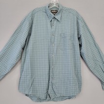 Eddie Bauer Green Teal Shirt Preppy Plaid Classic Long Sleeve Buttons Me... - $4.50