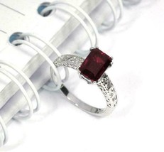 925 Sterling Silver Certified Handmade 5 Ct Garnet stone Statement Ring For Her - £46.65 GBP