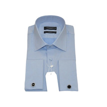 Men's Franco Gilberto Dress Shirt Cotton Blend French Cuffs Turkey 5482-418 Blue image 2