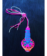 Boho Hippie Necklace UV-BLACKLIGHT Neon Ethnic Tribal Festival Colorful ... - $19.17