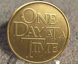 Recovery Begins With one Sober Hour Bronze Medallion Chip One Day At A T... - $1.59