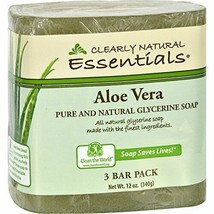 Clearly Natural Natural Glycerine Bar Soaps Aloe Vera 3 (4 oz.) bars - £10.25 GBP