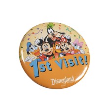 Disney Button First 1st Visit Pin Reward Collector 3 Inch Goofy Donald Pluto - £7.48 GBP