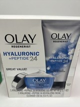 Olay Regenerist Hyaluronic Peptide 24 Hydrating Gel 1.7oz &amp; Facial Cleanser 5oz - £15.17 GBP