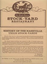 Buddy Killen&#39;s Stock Yard Menu Nashville TN Bull Pen Lounge Minnesota Fats.  - £30.07 GBP