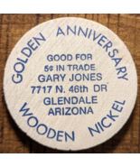 Glendale, Arizona AZ Gary Jones Good For 5¢ Model A Ford Wooden Nickel T... - €4,38 EUR