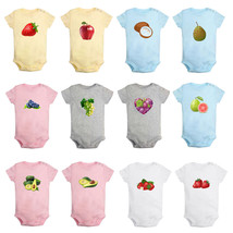 Cute Fruit Image Print Baby Bodysuits Newborn Rompers Infant Jumpsuits Outfits - £8.69 GBP