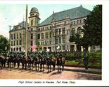 High School Cadets In Review Fall River Massachusetts MA UNP UDB Postcar... - £9.91 GBP