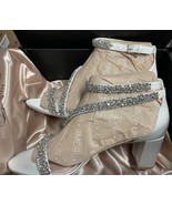 Pnina Tornai Womens Ahava White Satin Heels Sandals Sz 9.5 M Wedding Shoe - $132.91 CAD