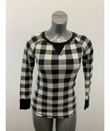 Faded Glory Thermal Top Girls Black White Checkered Long Sleeve - €6,90 EUR