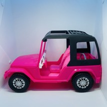 2012 Mattel Barbie Passport Jeep Hot Pink &amp; Black Jeep Plastic 16&quot; - $405.79 MXN