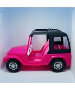 2012 Mattel Barbie Passport Jeep Hot Pink &amp; Black Jeep Plastic 16&quot; - $405.79 MXN