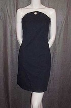 Michael Kors Black Leather-Trimmed Strapless Dress 4 NWT - $300.00