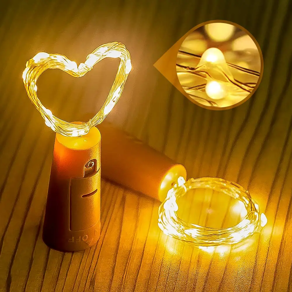 Colorful LED Wine Bottle Light Waterproof LED String Lights Holiday Light Chain  - £122.11 GBP