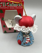 Ornament Christmas Chimers Lil Chimer Mouse Knitting Lace  Bell Bisque boxed - £8.28 GBP