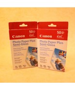 Canon Photo paper plus semi gloss 2 pack 50 sheets 4x6in 10.1ml 91iso - $14.85