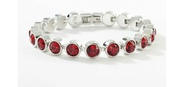 Touchstone Crystal by Swarovski Siam Ice Bracelet 7&quot; - Stainless steel. ... - £58.58 GBP