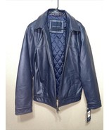 Tommy Hilfiger Men&#39;s Vegan Leather  Bomber Jacket Coat NAVY Size S NEW - $4,173.17 MXN
