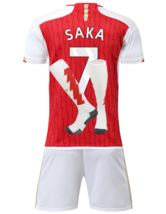 Soccer Uniform 7 The Gunners Jersey suit Men Kids 2324 Bukayo Saka Shirt Shorts - £37.88 GBP