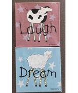 Two (2) Kimberly Grant ~ Cow Laugh - Sheep Dream ~ 10&quot; Canvas Prints ~ W... - €30,11 EUR