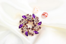 Crystal brooch, diamond-encrusted bauhinia brooch, brooch - $24.88 CAD