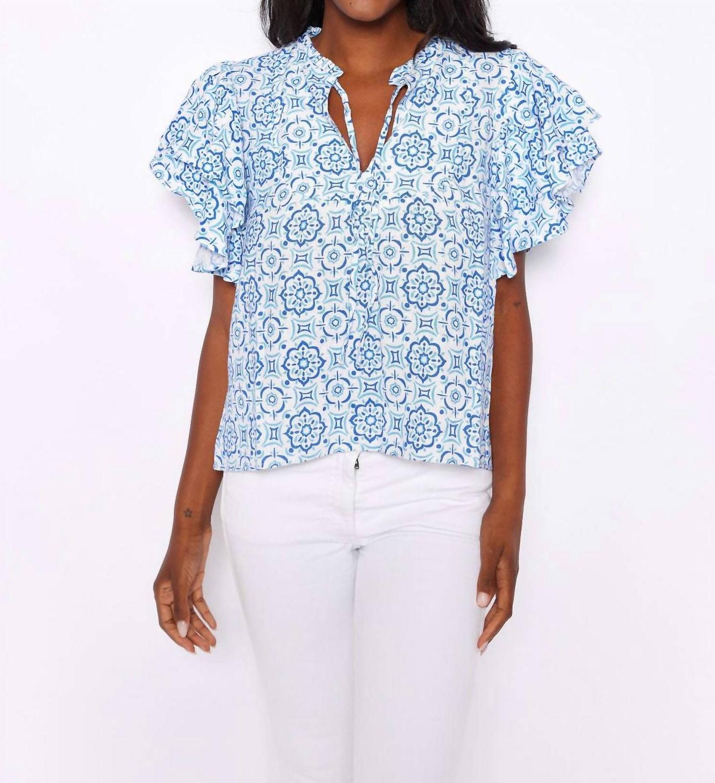 Sail To Sable Ruffle Sleeve Top Size M - $58.41