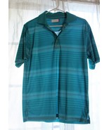 Men&#39;s BEN HOGAN Aqua Green horizontal striped  Polyester  Polo Golf Shir... - £8.54 GBP