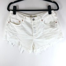 Free People Loving Good Vibrations Cutoffs Denim Shorts Distressed White 28 - £22.63 GBP