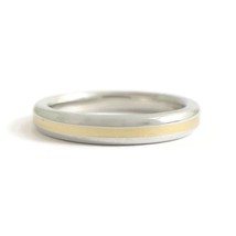 Authenticity Guarantee 
Men&#39;s Plain Two-Tone Wedding Band Ring Platinum 18K Y... - £857.53 GBP