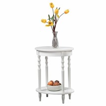 Convenience Concepts Classic Accents Brandi Oval End Table in White Wood... - $110.99