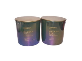 Sonoma Balsam Fir Scented Candle 13 oz- Balsam Fir Cedarwood Lot of 2 - £23.58 GBP