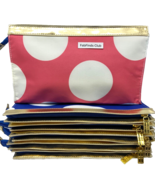 6x Elizabeth Arden Cosmetic Makeup Bags Purse Organizer Pink &amp; Blue Polk... - $331.44 MXN