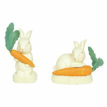 Dept 56 602987 Rabbit w/ Carrot Snowbabies Easter Bunny Bisque Porcelain 3.75&quot; L - £17.45 GBP