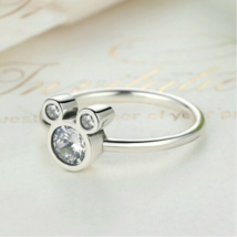 HOMOD Silver Plated Mickey Mouse Theme Ring - Ladies / Women&#39;s, Cubic Zirconia - £10.38 GBP