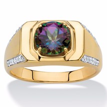 Mystic Fire Topaz 18K Gold Over Sterling Silver Ring Size 8 9 10 11 12 13 - £239.79 GBP