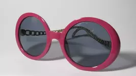 Vintage-Style Oversized Round Sunglasses | Burgundy &amp; Gold Chain Temples - $6.00
