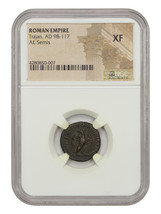 Ancient Roman: Trajan (AD 98-117) AE Semis NGC XF - £220.25 GBP